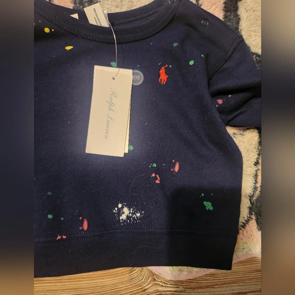 Ralph Lauren Paint Splatter Top Size 9 Mos